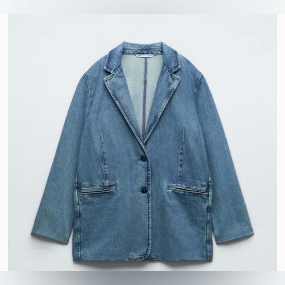 ZARA DENIM BLAZER L